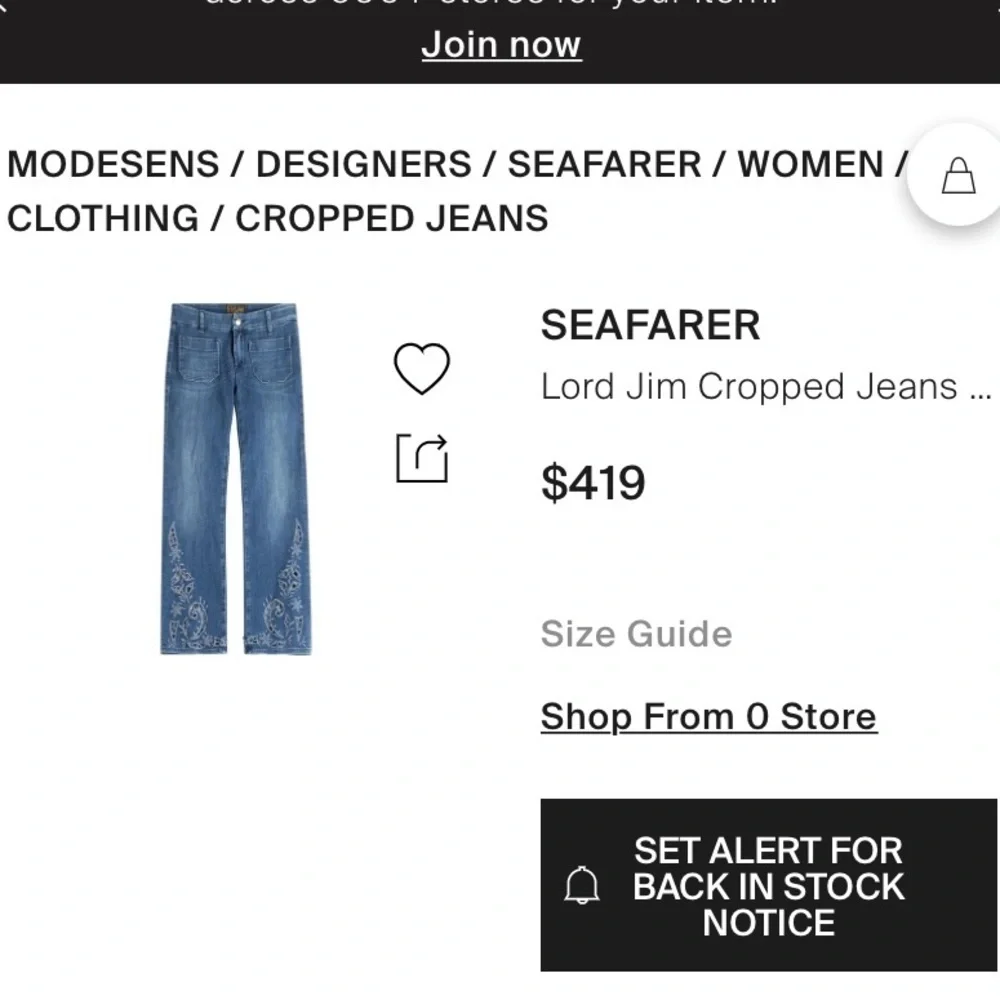 Seafarer || Lord Jim Cropped Jeans Cutout Detail in Blue 27_12
